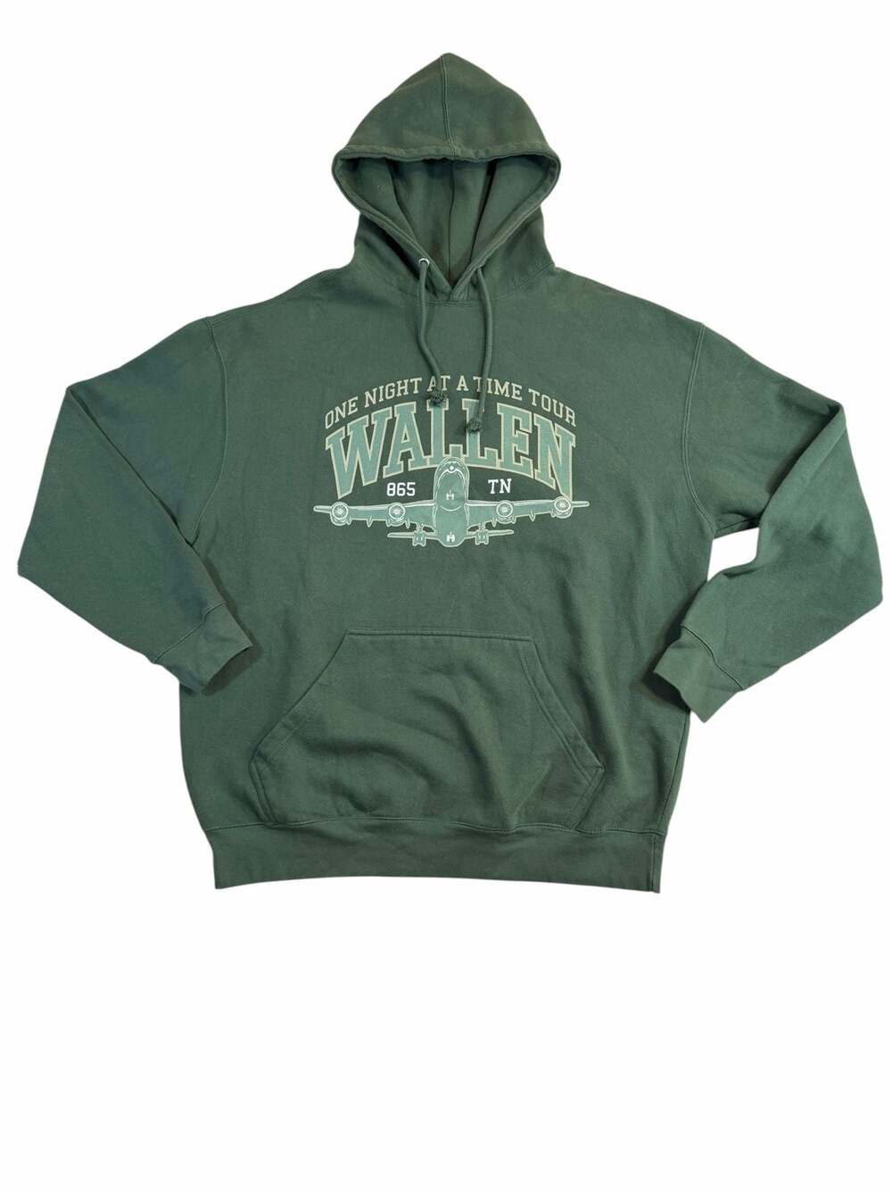 Morgan Wallen 2024 Tour Hoodie Green One Night At A Time Size XL